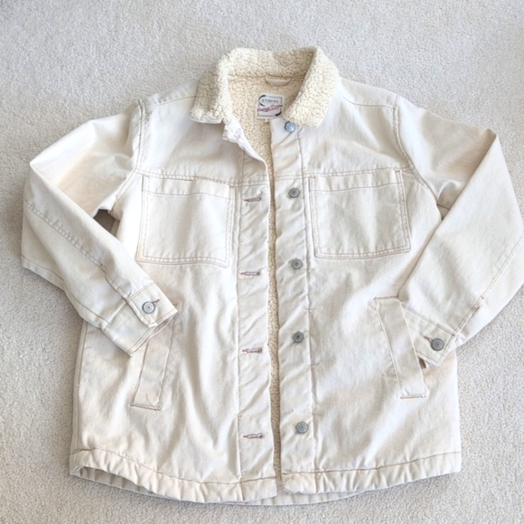 Stoosh Jackets & Blazers - Stoosh Vintage Denim Sherpa Lined Barn Jacket / Chore Coat, Size S
